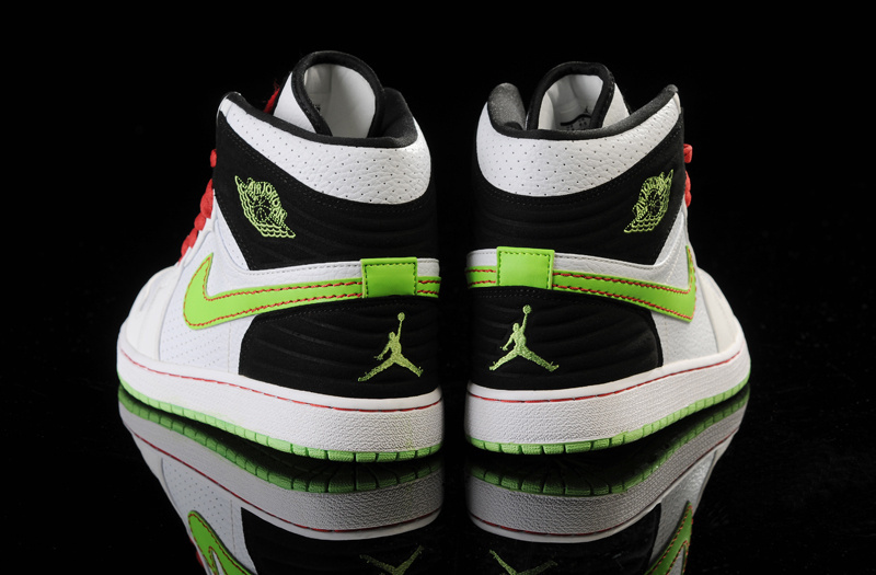 Air Jordan 1 Men Shoes White/Black/ Greenyellow/ Online